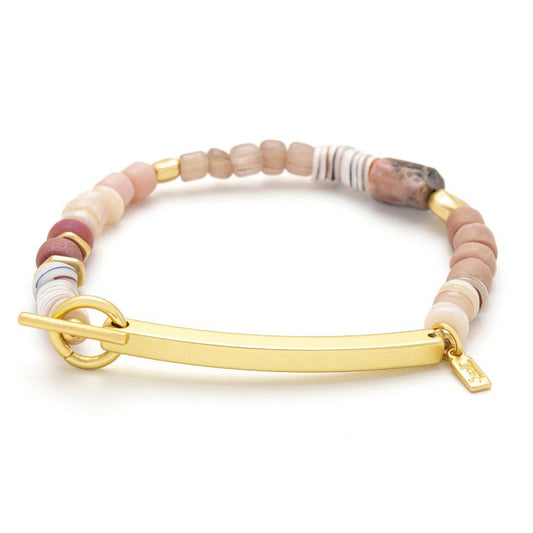 Hidden Message Bracelet - Loved/Rhodochrosite/Gold - vibeboxshop
