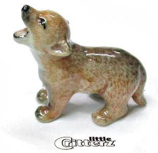 Howler Coyote Pup Porcelain Miniature - vibeboxshop