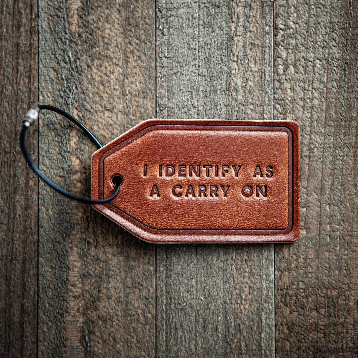 I Identify as a Carry On | Leather Luggage Tag - vibeboxshop