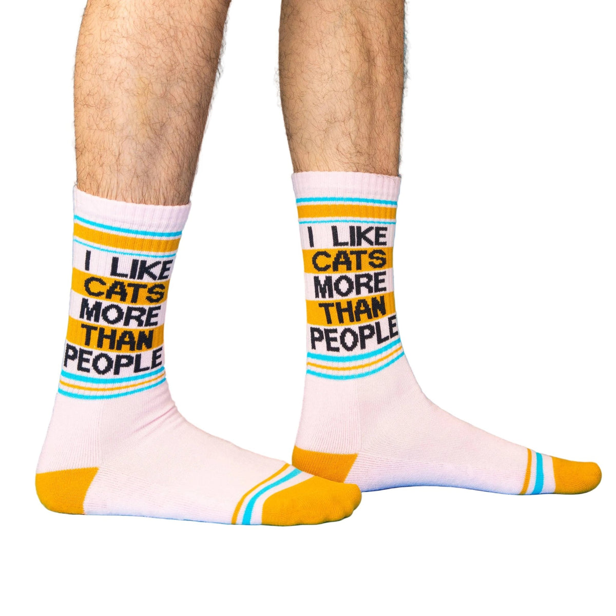 I Like Cats More Than People Gym Crew Socks - vibeboxshop