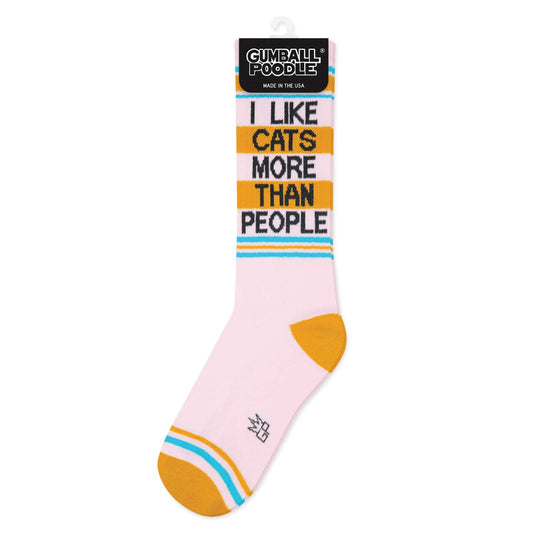 I Like Cats More Than People Gym Crew Socks - vibeboxshop