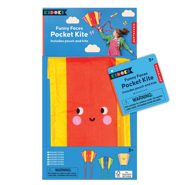 Kidoki Funny Faces Pocket Kites - vibeboxshop