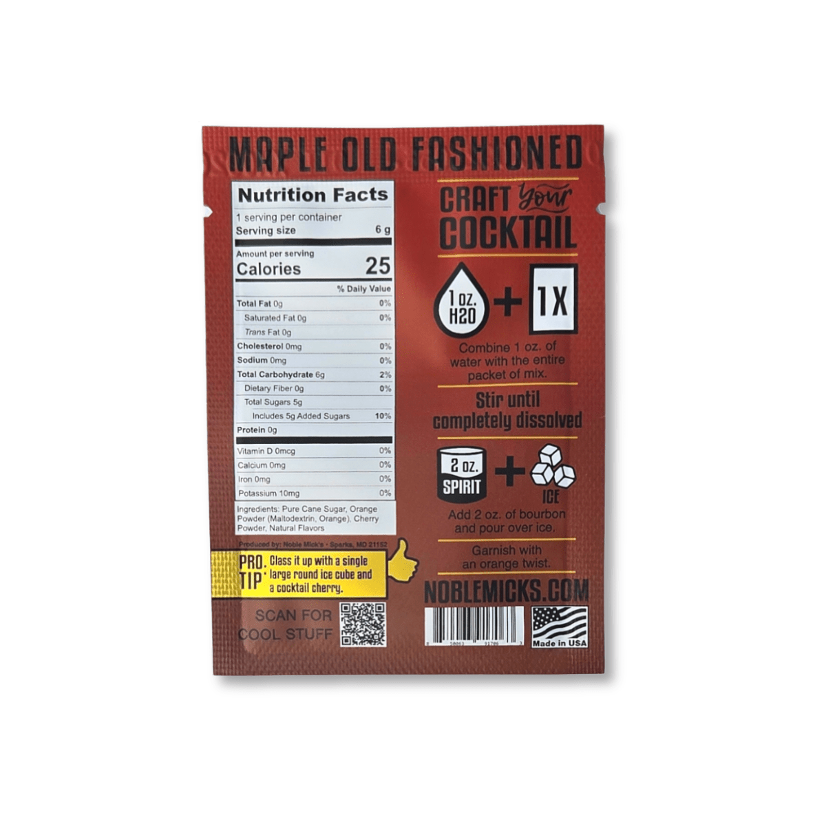 Maple Old Fashioned Single Serve Craft Cocktail - vibeboxshop