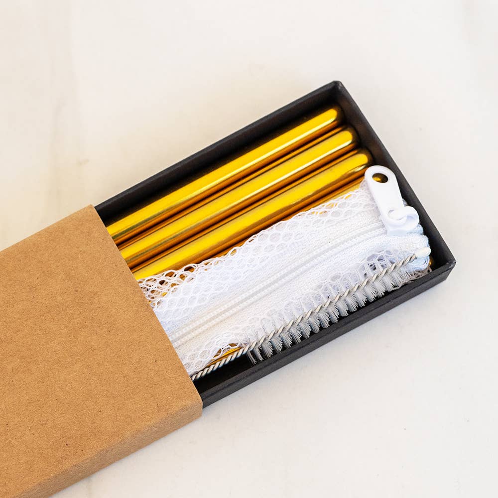 Metal Cocktail Straws - Gold - vibeboxshop