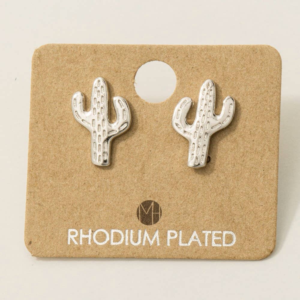 Mini Cactus Stud Earrings - vibeboxshop