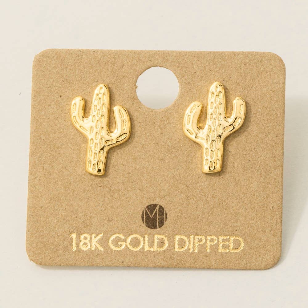 Mini Cactus Stud Earrings - vibeboxshop