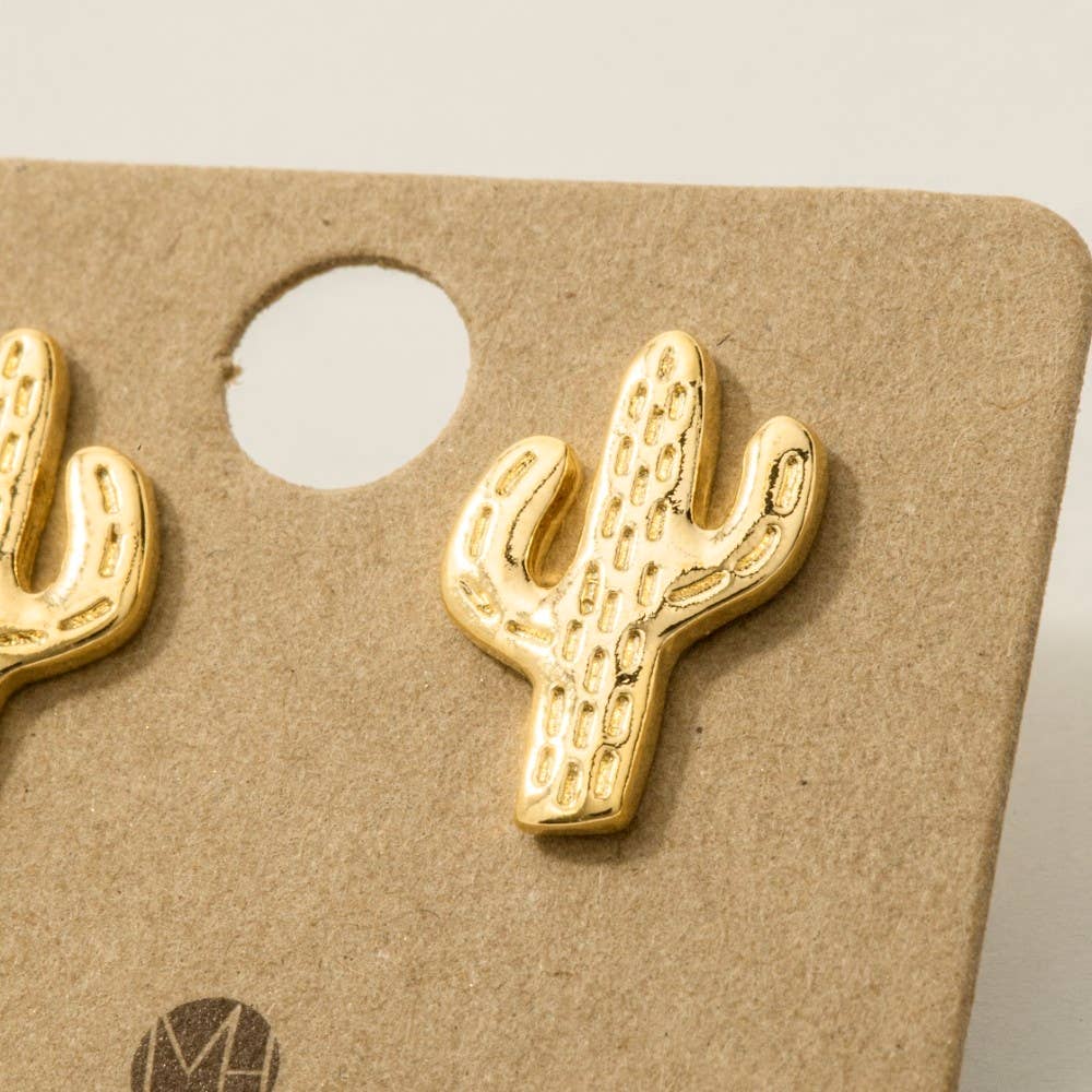 Mini Cactus Stud Earrings - vibeboxshop