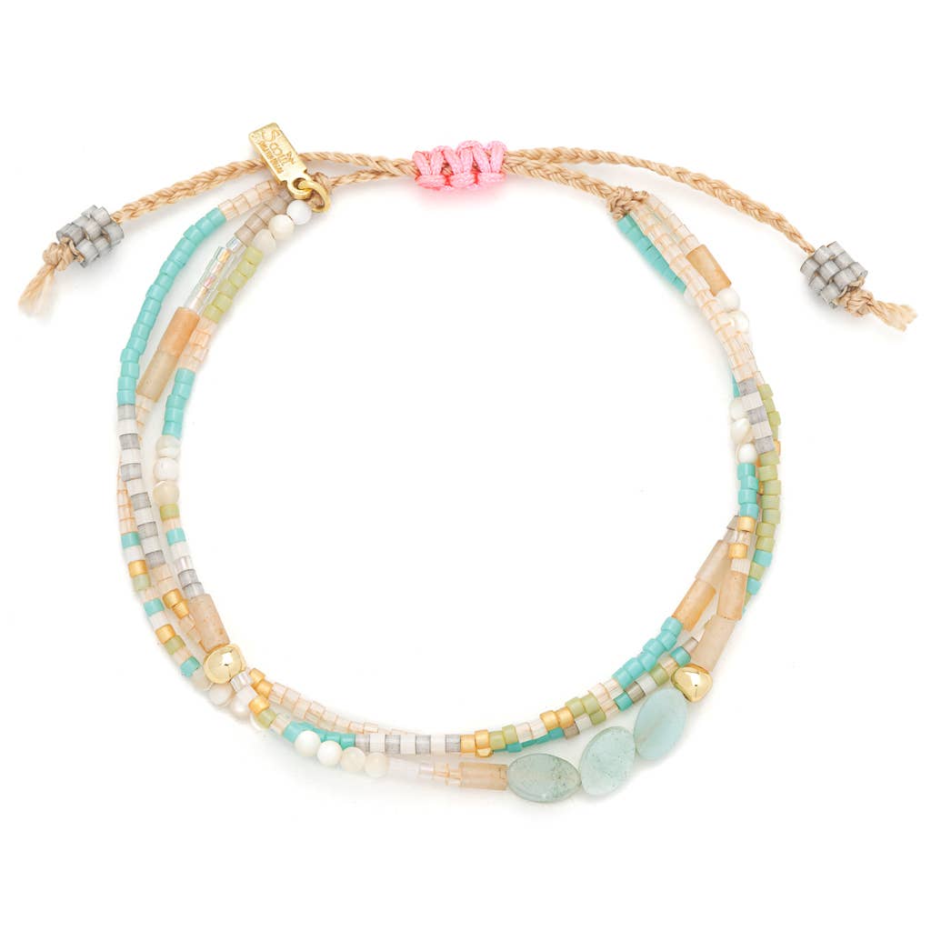 Mixed Media Bracelet - Courage/Amazonite/Gold - vibeboxshop