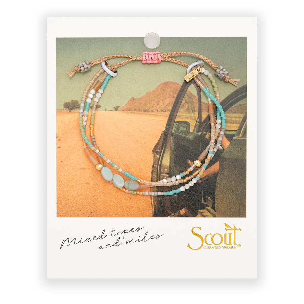 Mixed Media Bracelet - Courage/Amazonite/Gold - vibeboxshop