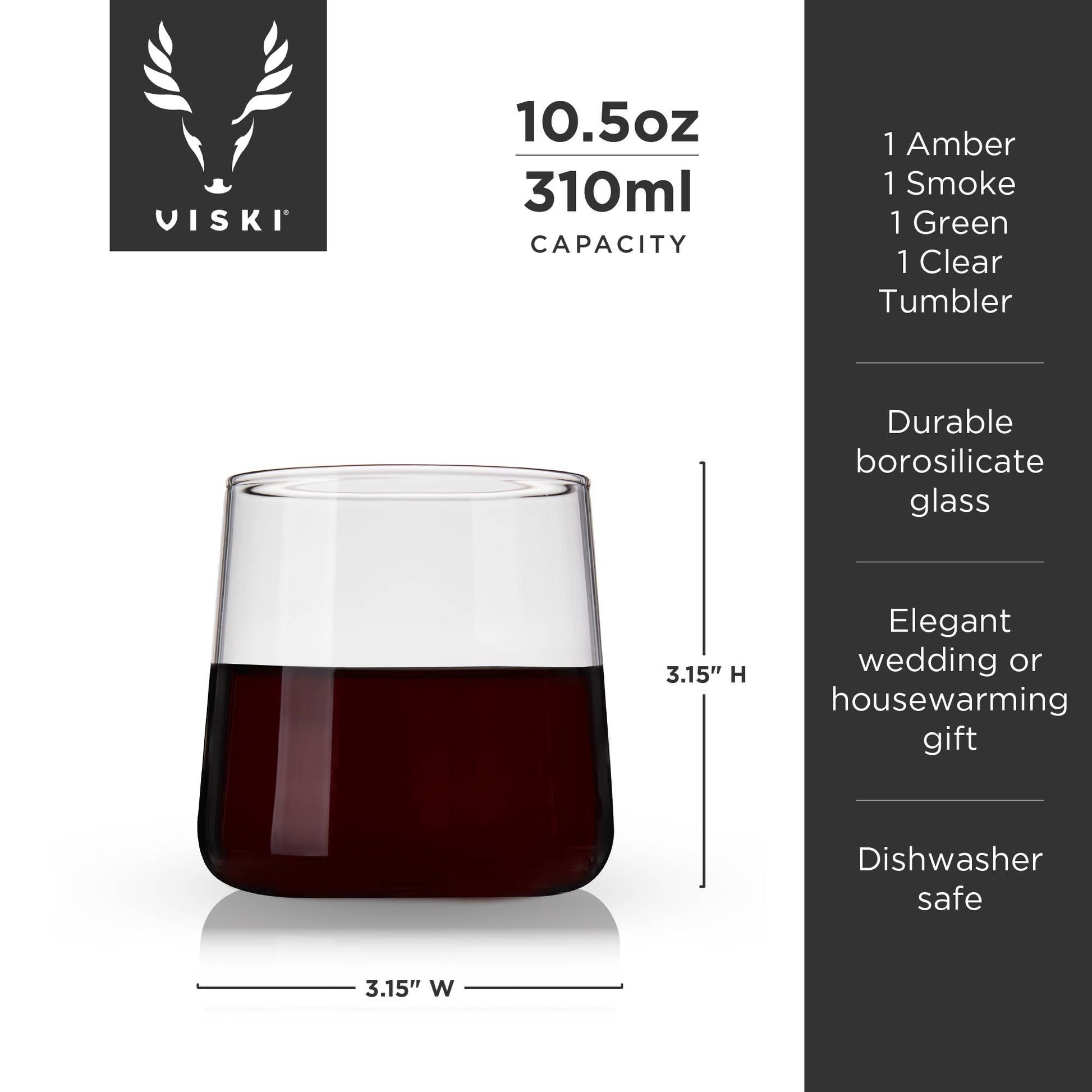 Multi - Colored Glass Cocktail Tumblers | Set of 4 - vibeboxshop