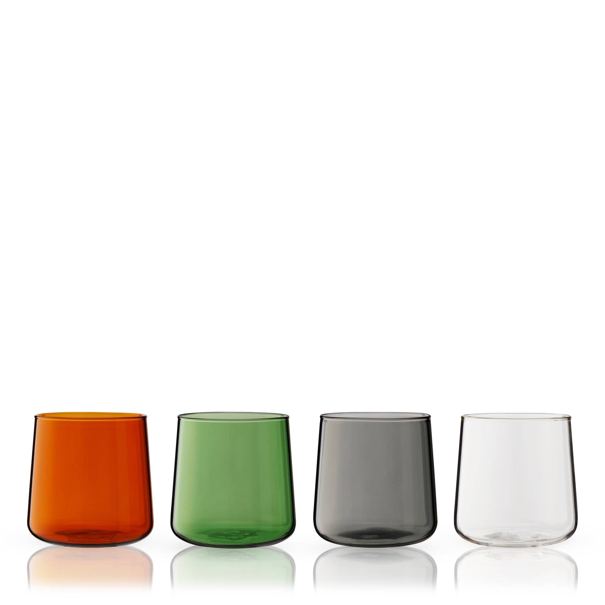 Multi - Colored Glass Cocktail Tumblers | Set of 4 - vibeboxshop