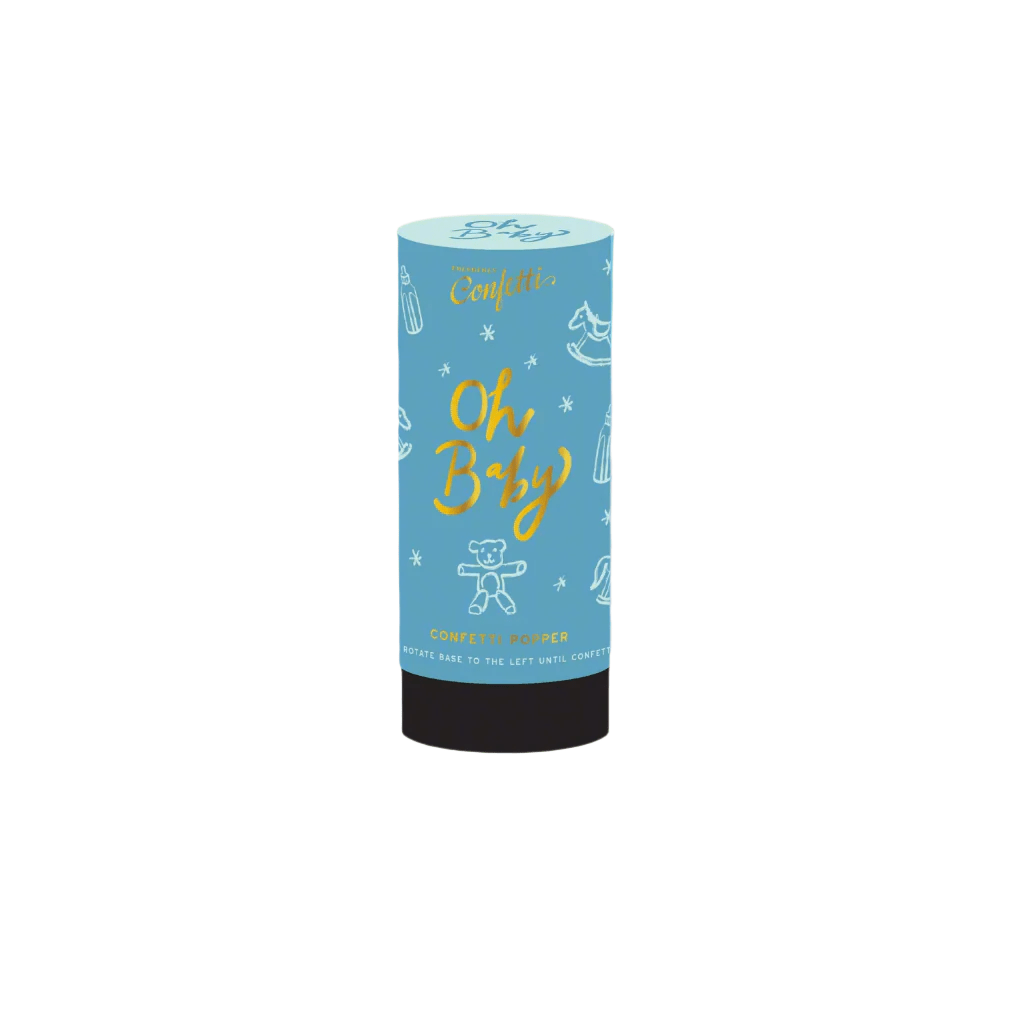 Oh Baby Confetti Popper - Blue - vibeboxshop