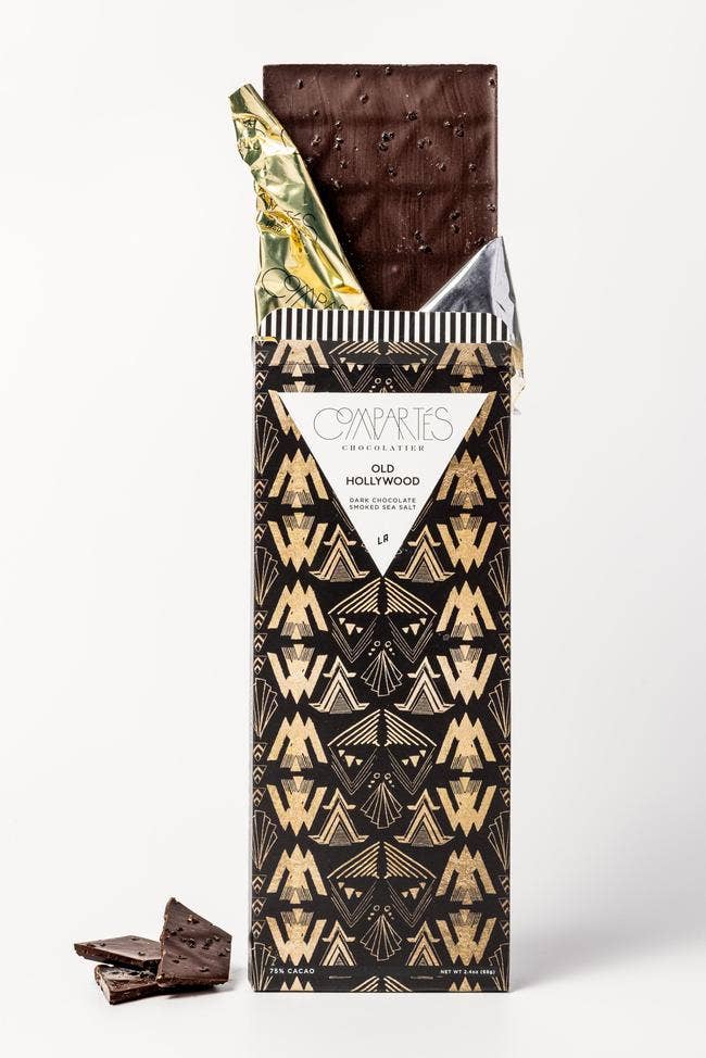 Old Hollywood Smoked Salt Dark Chocolate Bar - vibeboxshop