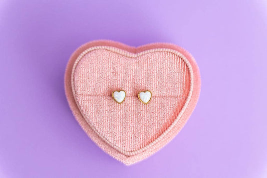 Opalite Heart Stud Earrings - vibeboxshop