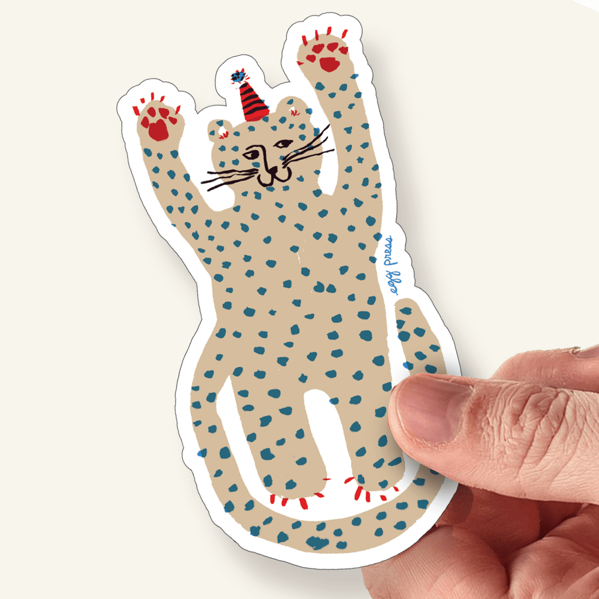 Party Cheetah Vinyl Sticker - vibeboxshop