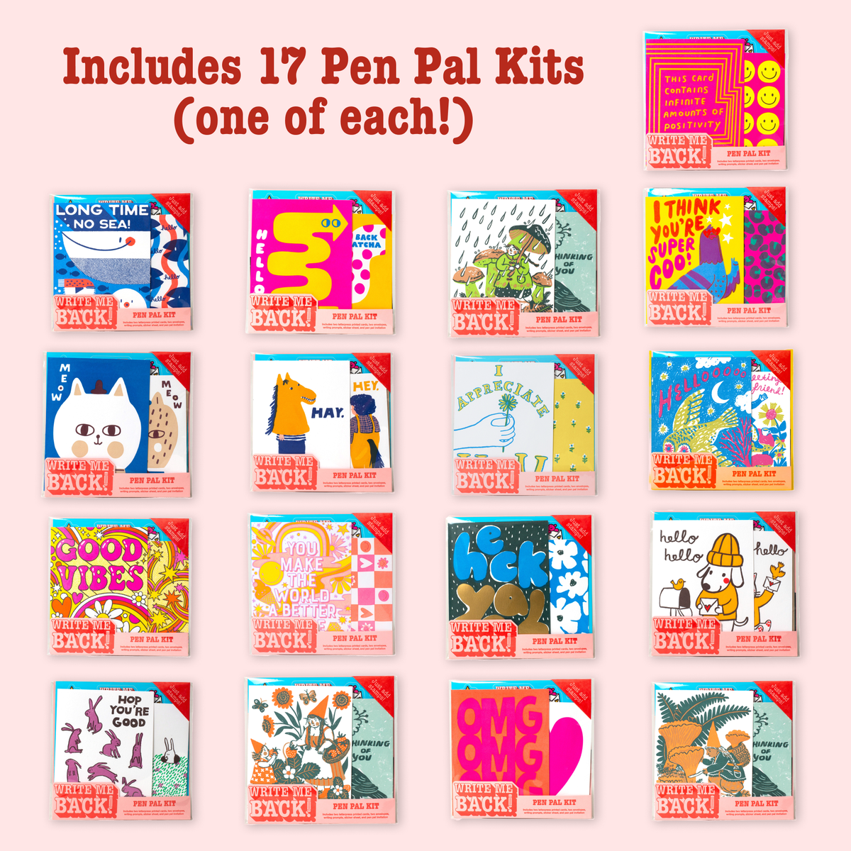 Party Sampler Pack! Write Me Back! Pen Pal Kits - vibeboxshop