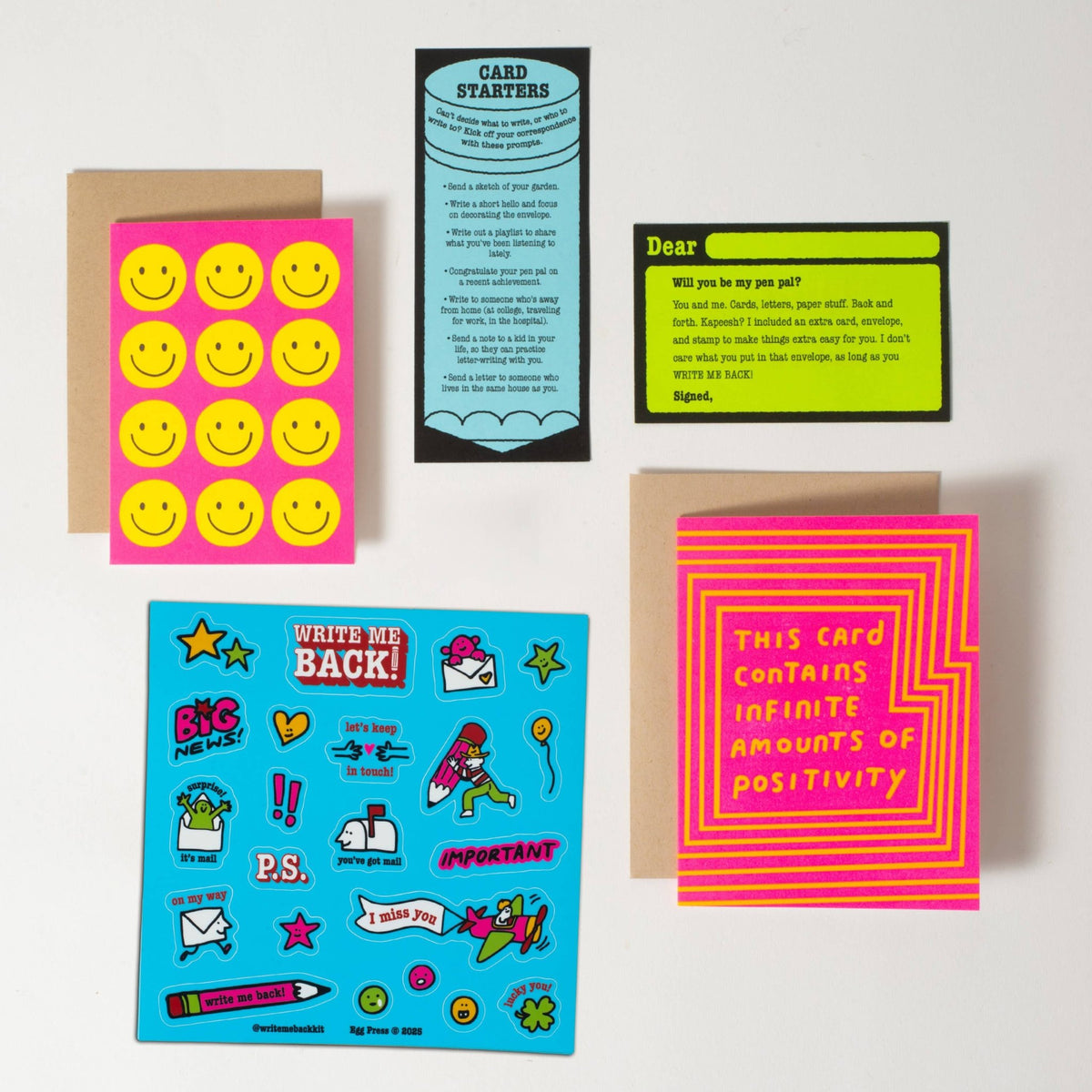 Party Sampler Pack! Write Me Back! Pen Pal Kits - vibeboxshop