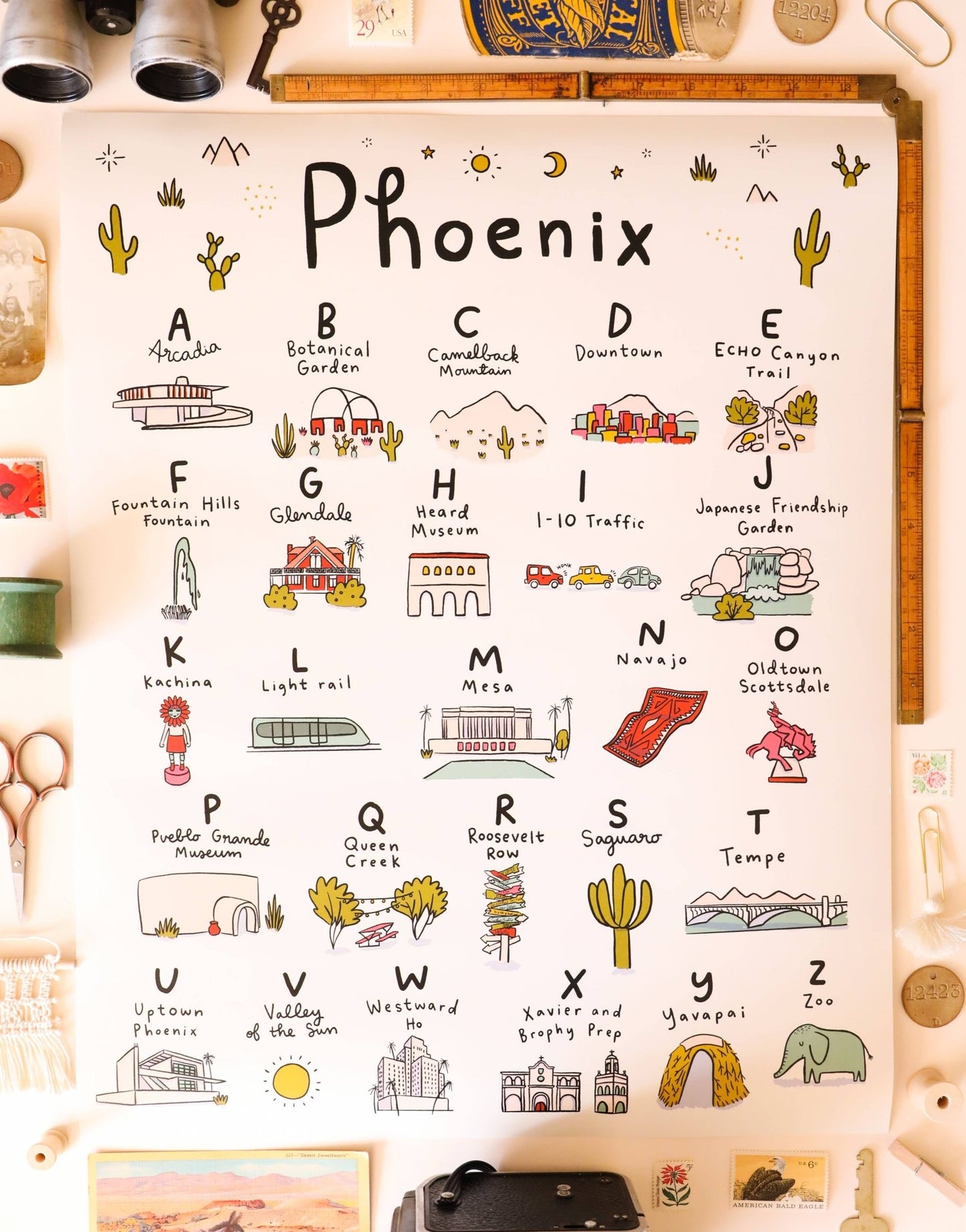 Phoenix Alphabet 16x20 Poster - vibeboxshop