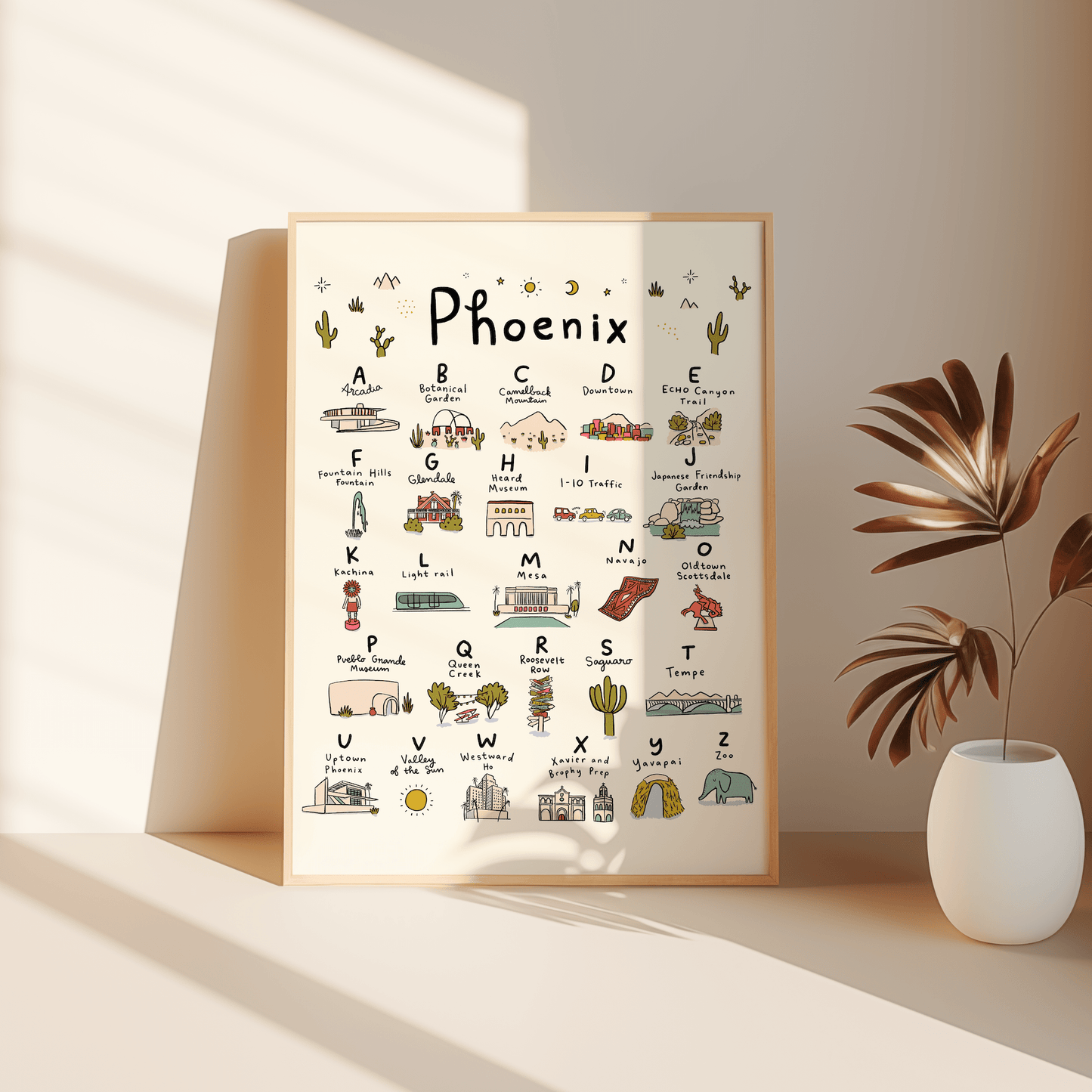 Phoenix Alphabet 16x20 Poster - vibeboxshop