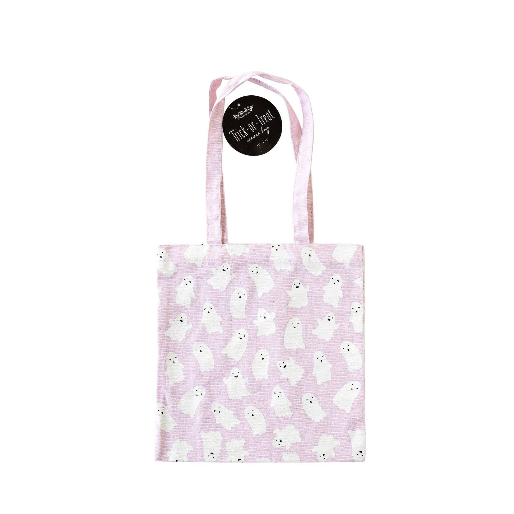Pink Ghosts Canvas Trick or Treat Bag - vibeboxshop