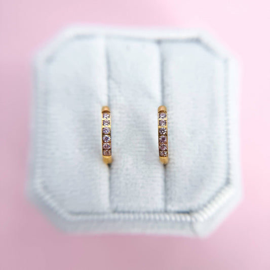 Pink Huggie Hoops | Cubic Zirconia - vibeboxshop