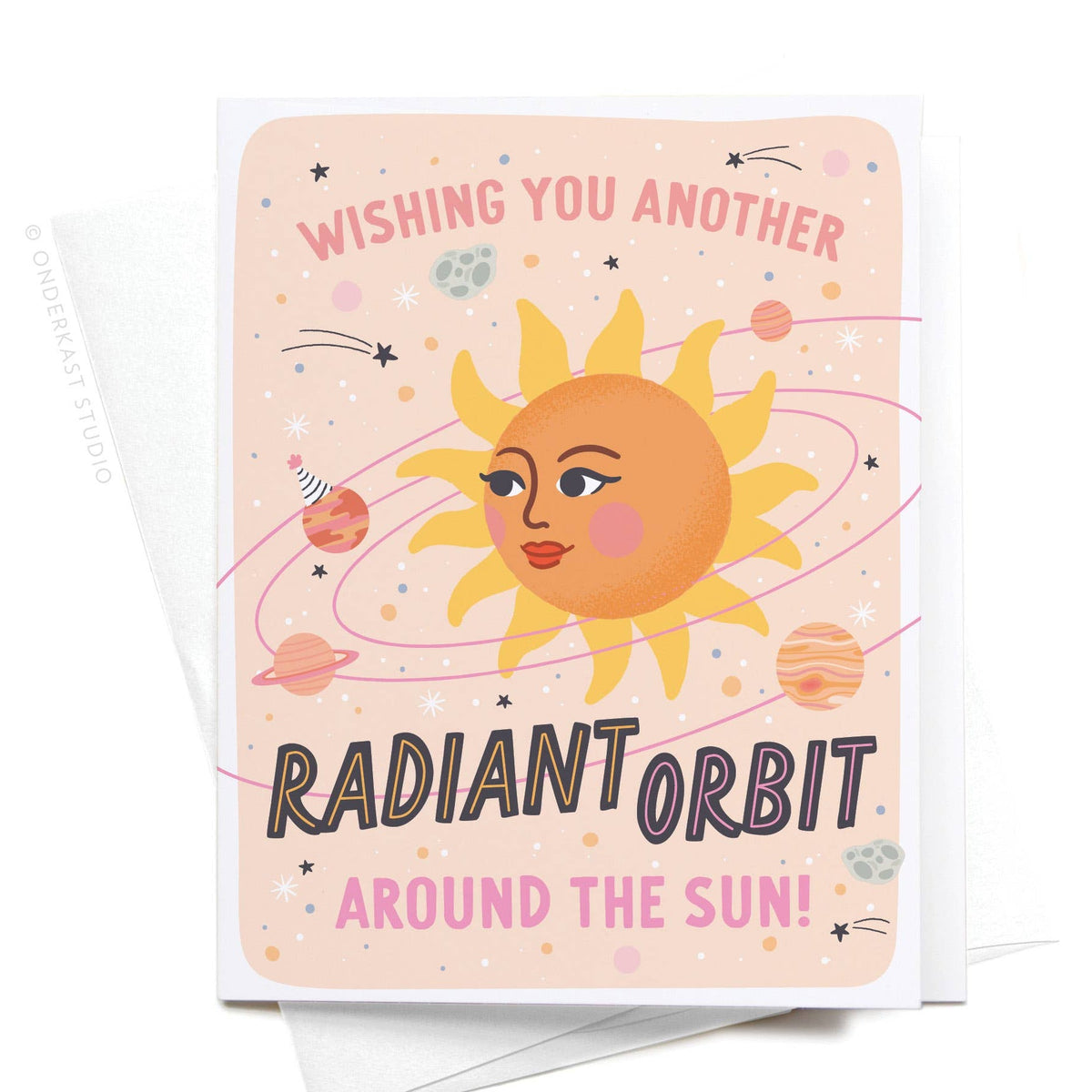 Radiant Orbit Around the Sun Greeting Card - vibeboxshop