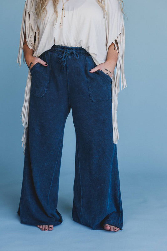 Relaxing Robin Wide Leg Pant | New Navy - vibeboxshop