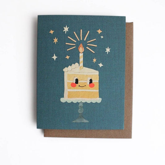Retro Birthday Cake Card - vibeboxshop