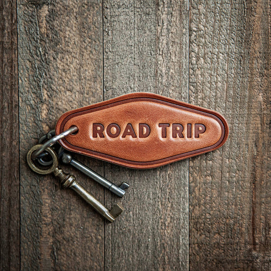 Road Trip | Leather Keychain Motel Style - vibeboxshop