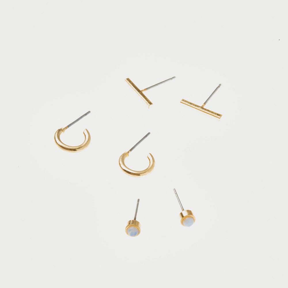Scarlett Stud Trio | Stone of Healing - vibeboxshop