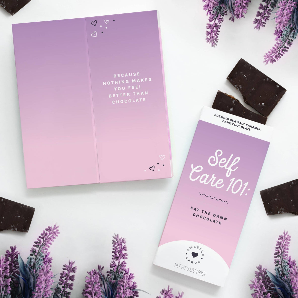Self Care Chocolate Bar and Greeting Card - vibeboxshop