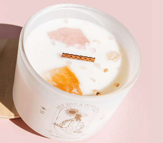 Self Love & Intention Crystal Candle - vibeboxshop