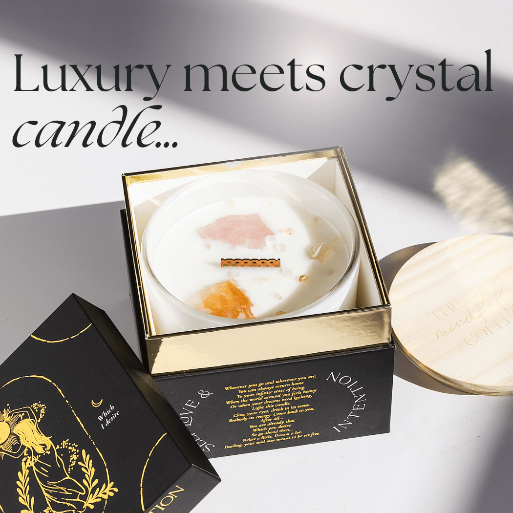 Self Love & Intention Crystal Candle - vibeboxshop