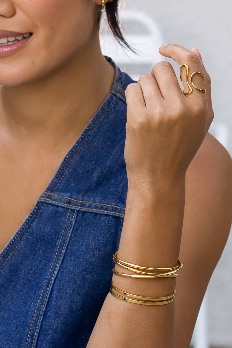 Side by Side Ring - 18K Gold Plated - vibeboxshop