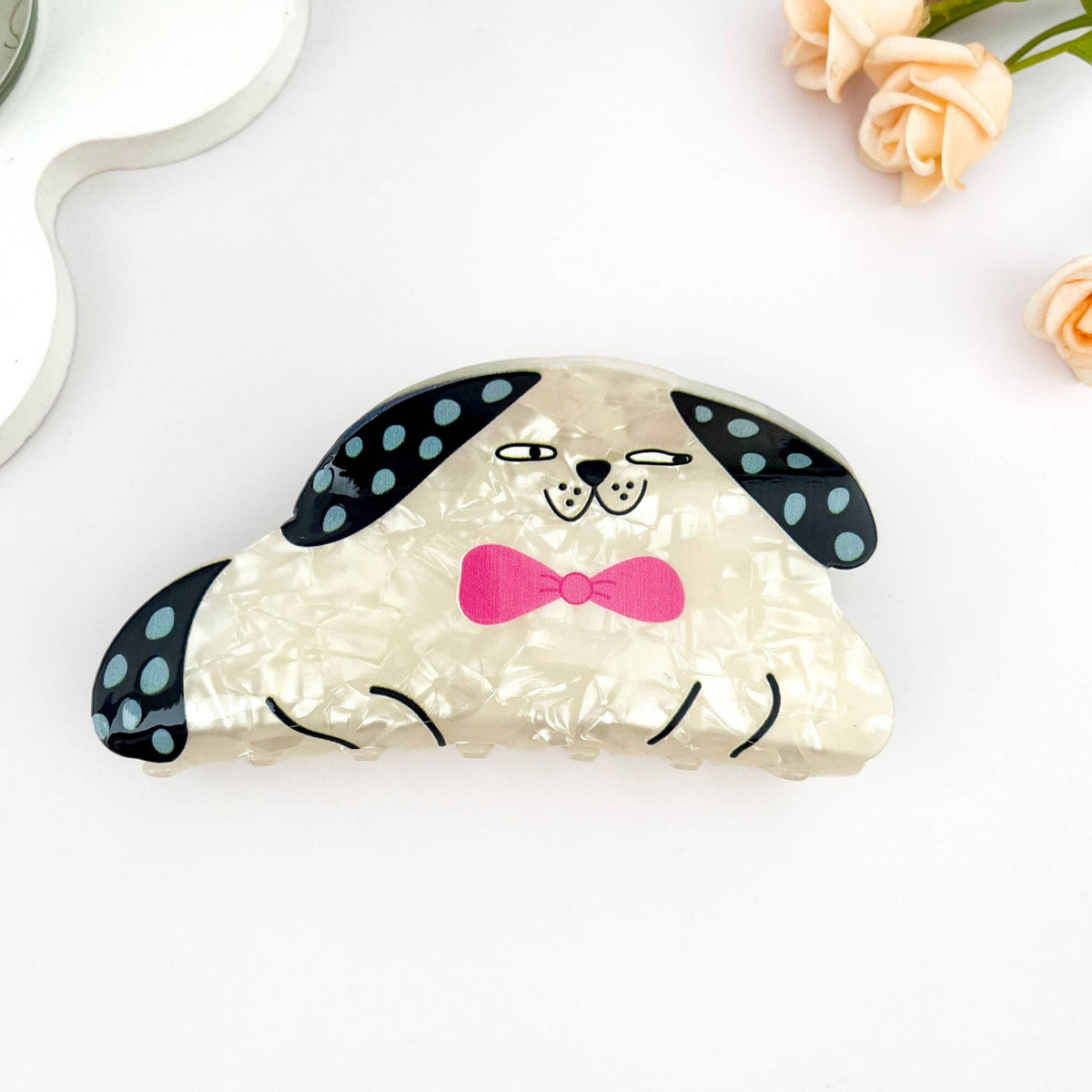 Silly Polka Dot Dog Hair Clip - vibeboxshop