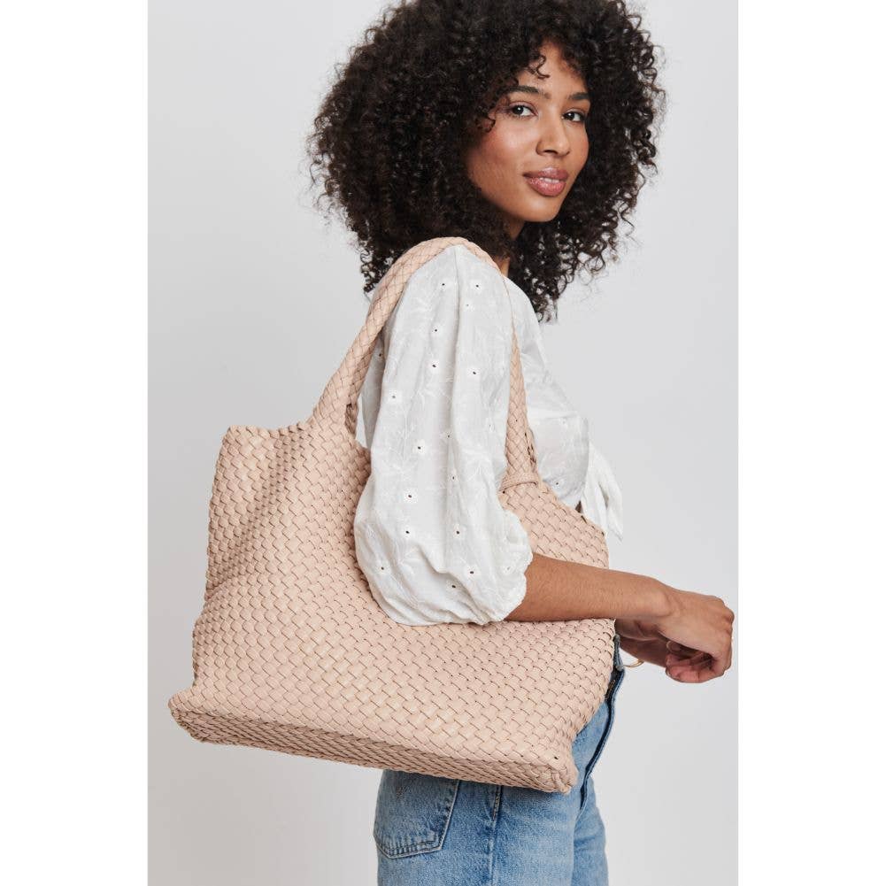Solana Woven Vegan Leather Tote - vibeboxshop