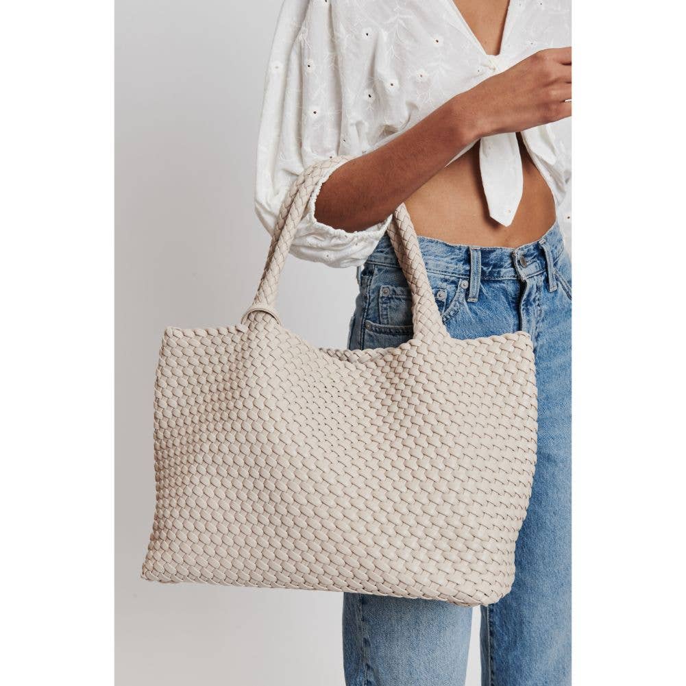 Solana Woven Vegan Leather Tote - vibeboxshop