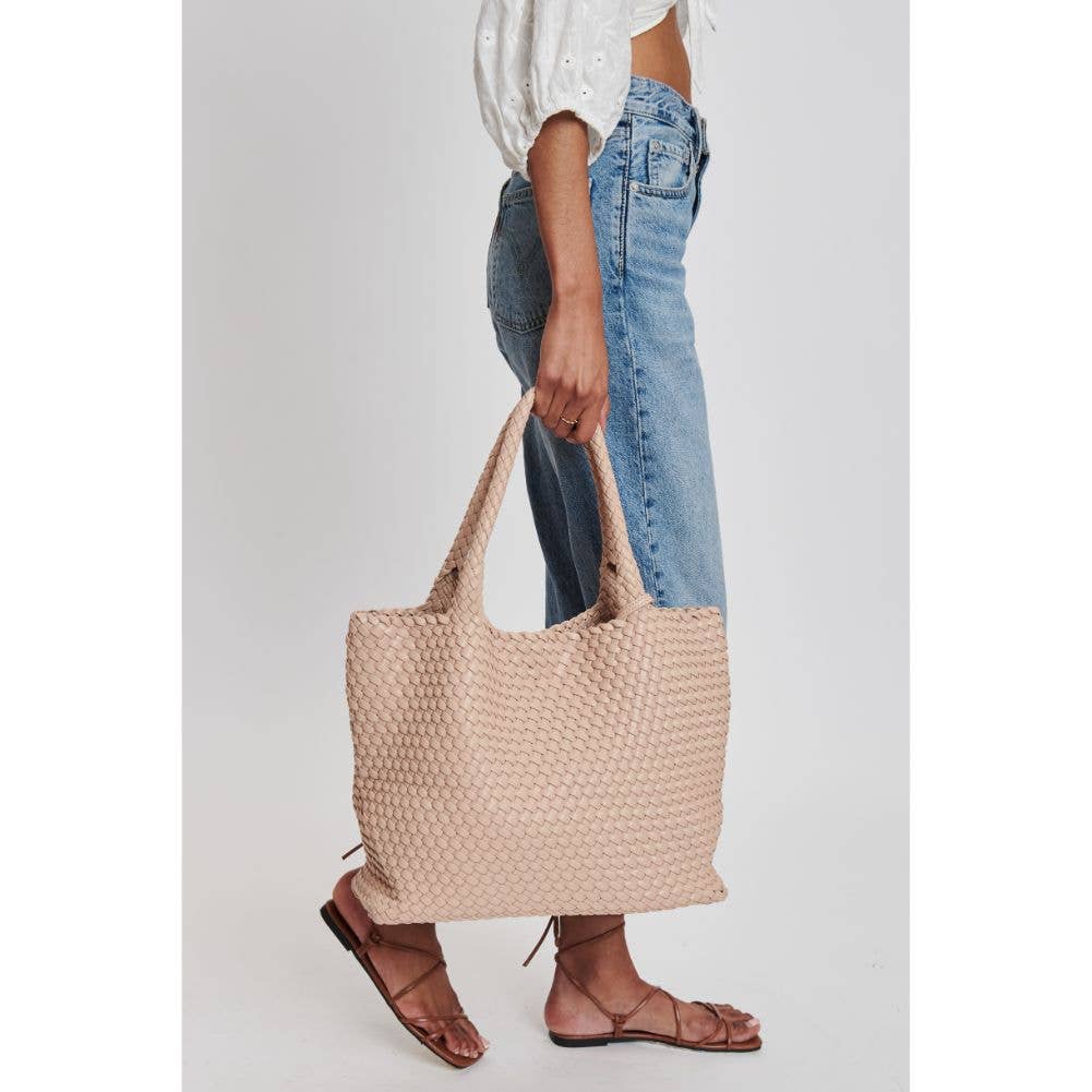Solana Woven Vegan Leather Tote - vibeboxshop