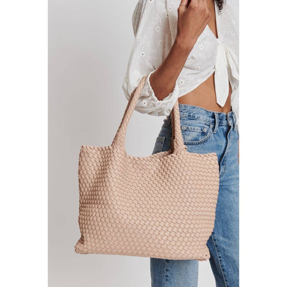 Solana Woven Vegan Leather Tote - vibeboxshop
