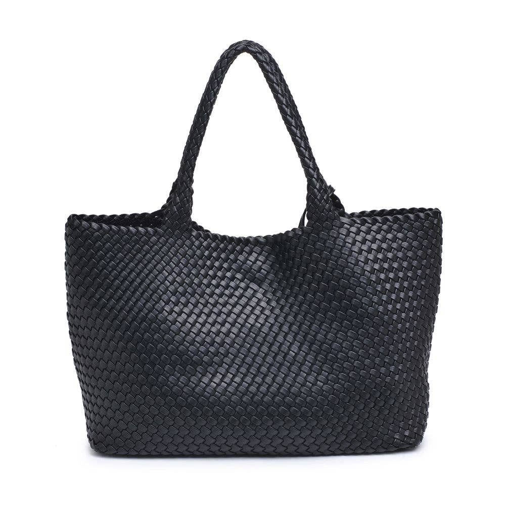 Solana Woven Vegan Leather Tote - vibeboxshop