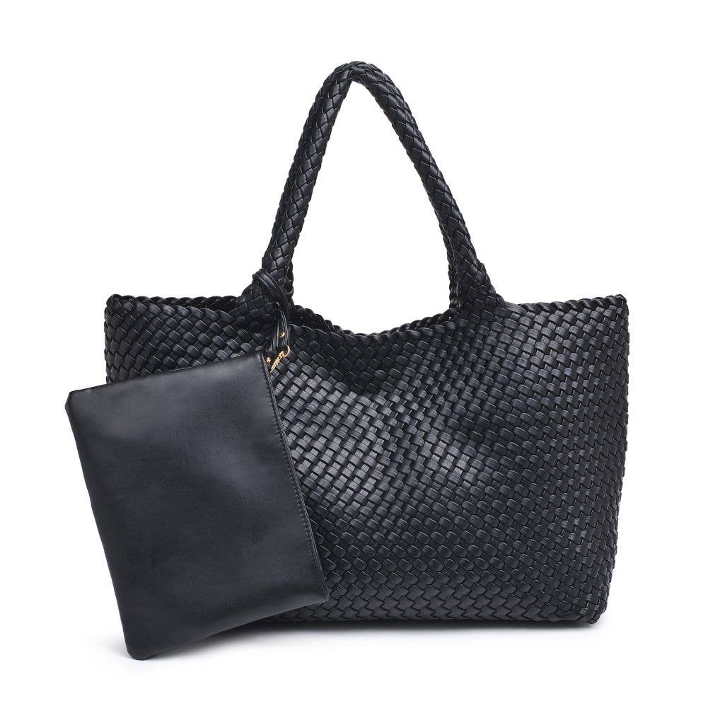Solana Woven Vegan Leather Tote - vibeboxshop