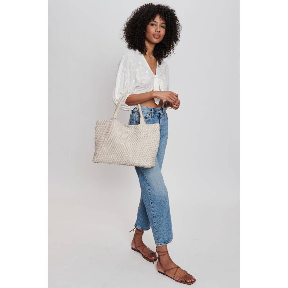 Solana Woven Vegan Leather Tote - vibeboxshop