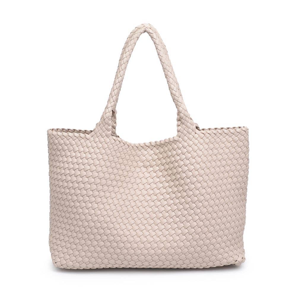 Solana Woven Vegan Leather Tote - vibeboxshop