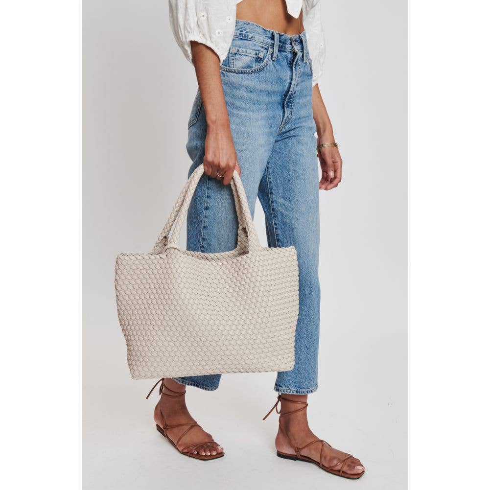 Solana Woven Vegan Leather Tote - vibeboxshop