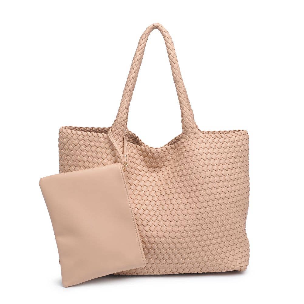 Solana Woven Vegan Leather Tote - vibeboxshop