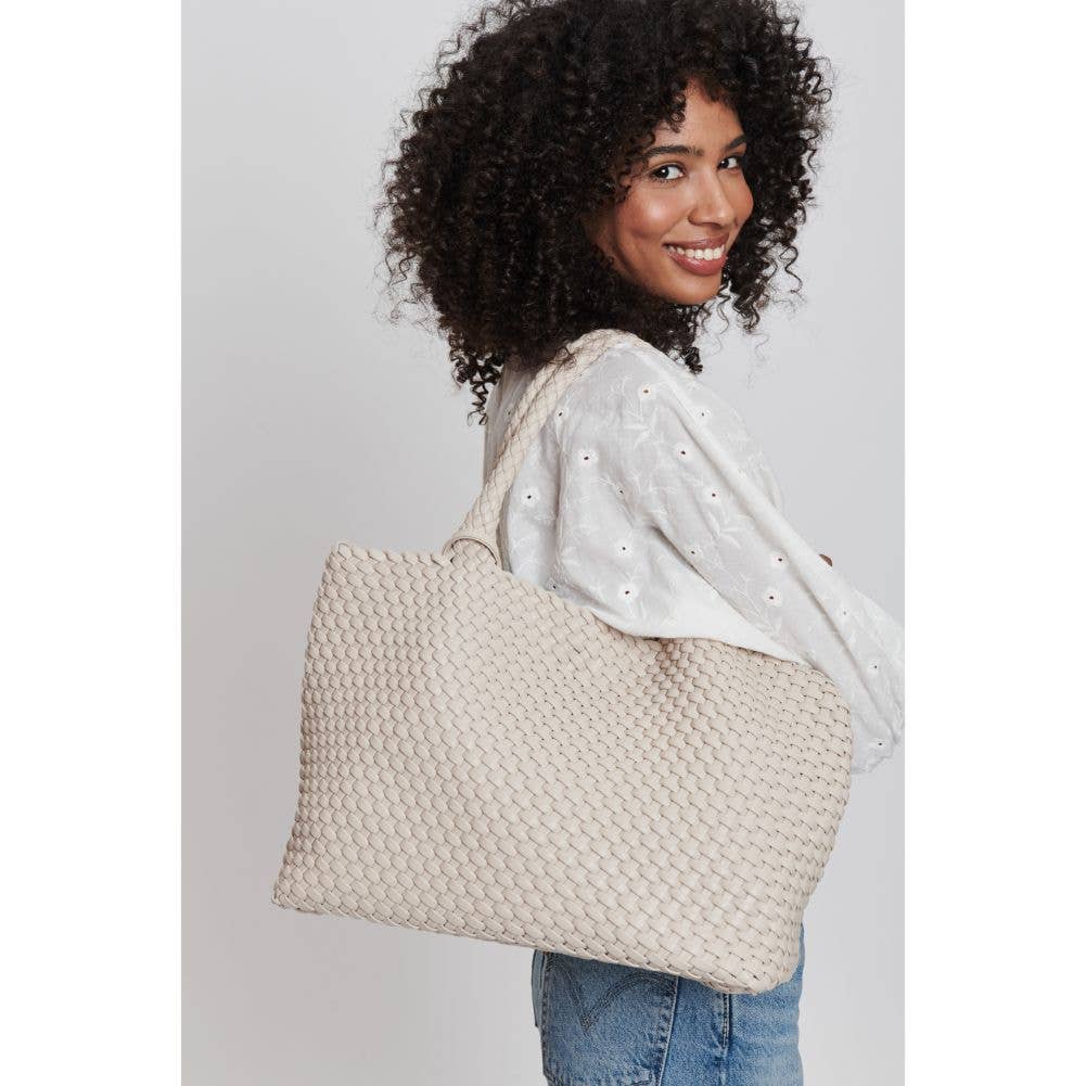 Solana Woven Vegan Leather Tote - vibeboxshop