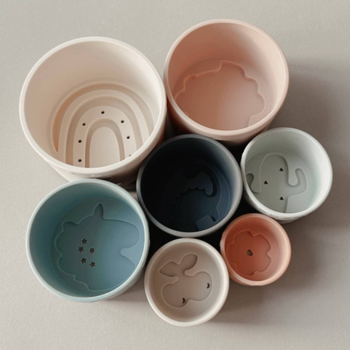Stacking Cups Toy Soft Silicone with Shapes Bath or Beach - vibeboxshop