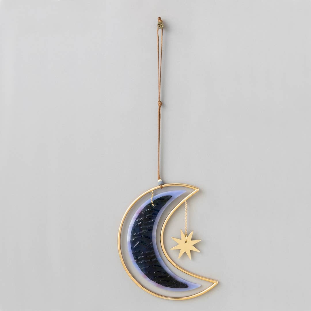 Stained Glass Light Catcher - Moon Star - vibeboxshop