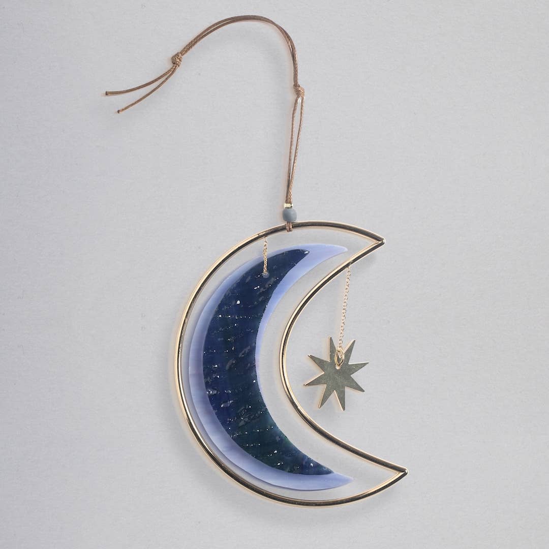 Stained Glass Light Catcher - Moon Star - vibeboxshop