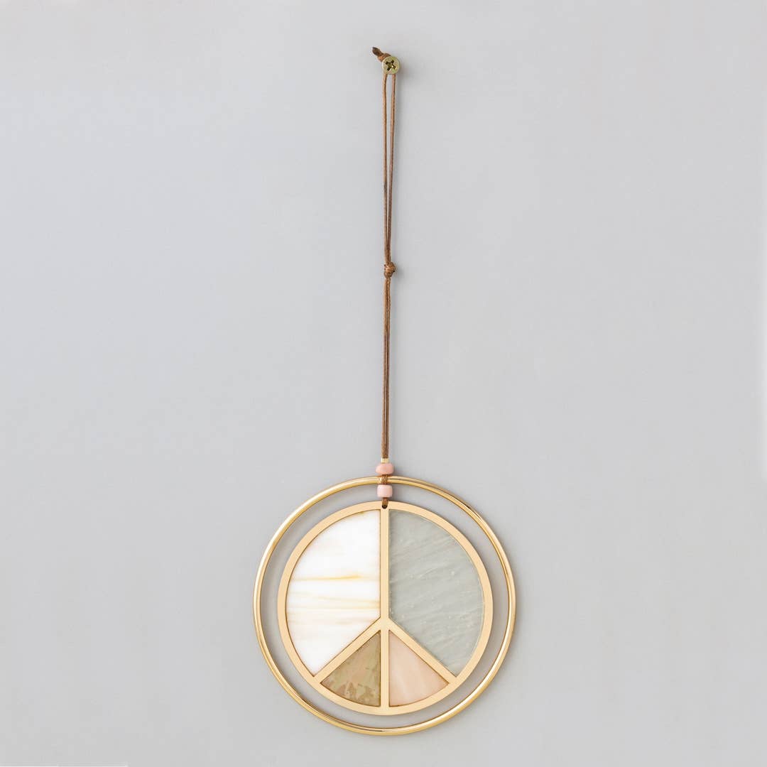 Stained Glass Light Catcher - Peace Sign - vibeboxshop